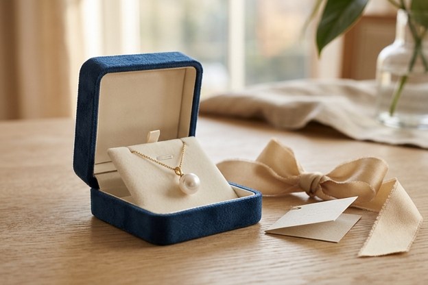 Pearl pendant in a gift box